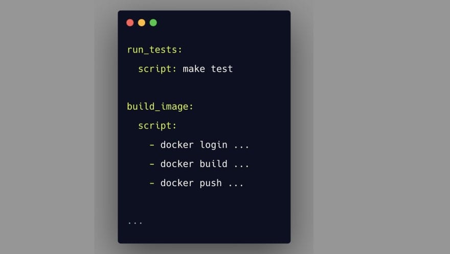 Example GitLab configuration for running tests and building Docker image