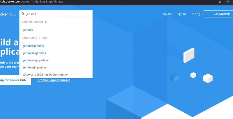 Searching Option in Docker Hub