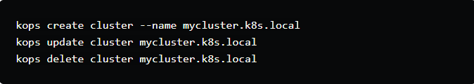 Kops commands