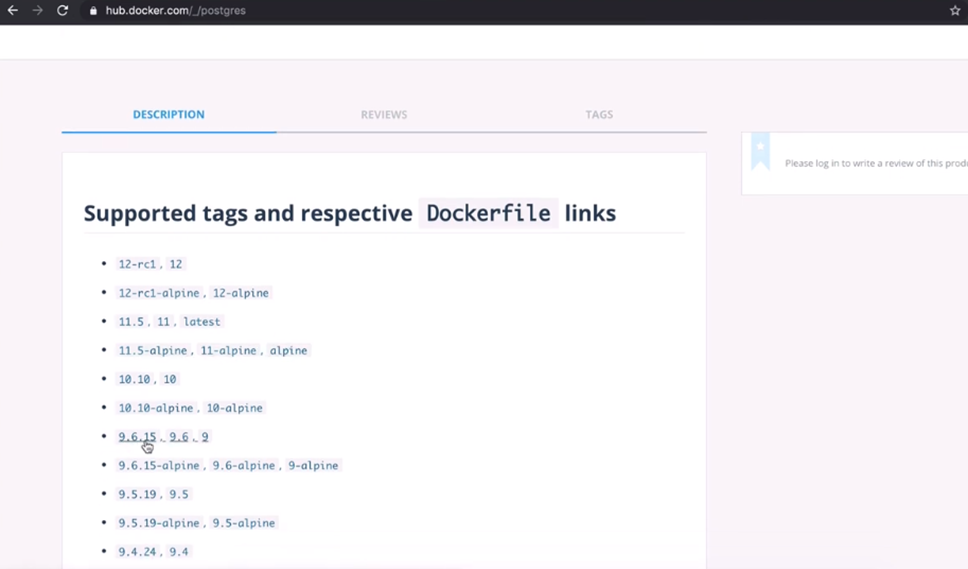 Different Docker Image Versions
