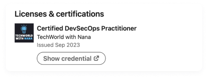 Licenses & certifications on LinkedIn