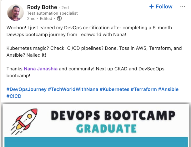 Rody - techworld with nana devops bootcamp review